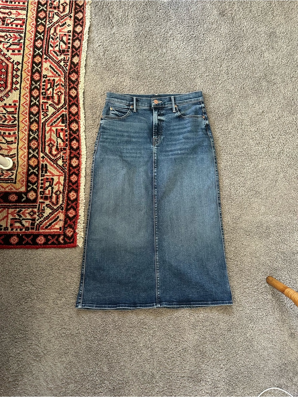 MOTHER Swooner Straight A Midi Skirt